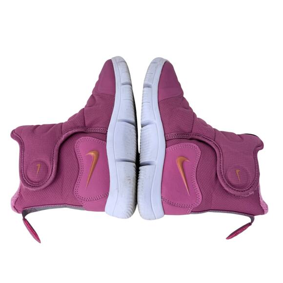 Nike Novice Snow Boots Preschool Girls 11C Hot Pink Fur Trim High Top AV8339-600 - Picture 8 of 10